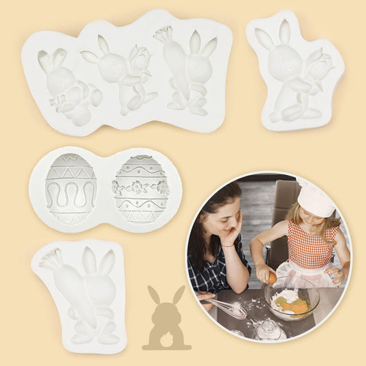 3D Bunny and Egg Silicone DIY Baking Mold
